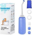 RUFCRIL Portable Travel Bidet with Carry Bag, TPE Material for High Temperature Resistance, 500ml Capacity with 2 Sealing Rings, Essentials for Postpartum Perineal Care,Hemorrhoid Treatment(Blue)