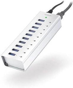 ALOGIC 10 Port USB Hub with Charging – Aluminium Unibody with Power – Prime Series; Compatible with Windows 7, 8, 8.1 and Mac OS X 10.8 or above