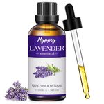 Hyppry 100ml Lavender Essential Oils 100% Pure Natural - Lavender Oil Essential Oil for Diffusers for Home Fragrance, Aromatherapy, Skin Care, Relaxation, Sleep, Massage, Bath, Soap & Candle Making