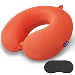 Orange Travel Pillow Neck Pillows for Sleeping Travel Comfortable Memory Foam Pillows Neck and Head Support U Shape Portable Travel Neck Pillow Suitable for Airplane, Trains, Car Travelings