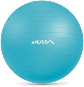 APEXUP Yoga Ball Exercise Ball, Pilates Ball, Anti Slip Stability Ball, Heavy Duty Gym Ball for Fitness, Balance, Core Workout, Physical Therapy (XXL(31"~34") 85cm, Light Blue)