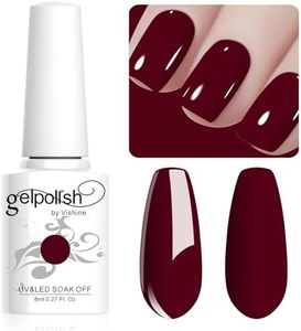 Vishine Gel Nail Polish, 1Pcs 8ml Burgundy Gel Polish Soak Off UV LED Gel Nail Art DIY Gel Nail Manicure for Girls Women #080