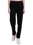 Vesture Women's Regular Fit Wool Palazzo (Ves_Woolen Plazzo Pant_Black_L)