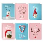 Easykart Christmas Greeting Cards | 24 cards - 6 Assorted Designs of 4 PCs with High Gloss Spot UV | 7.25 x 5.5 Inch Merry Christmas Cards with Seal Stickers For Friends, Family and loved Ones