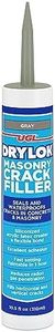 DRYLOK Masonry Crack Filler, 10.5 fl. oz – Seals & Waterproofs Cracks in Concrete, Masonry, Walls & Floors, Fast-Setting, Paintable in 1 Hour, Indoor/Outdoor Use, Gray