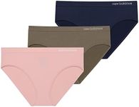 New Balance Women's Ultra Comfort Performance Seamless Hipsters Underwear (3 Pack), Pink Haze/Natural Indigo/True Camo, Medium