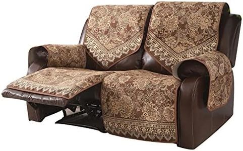 LUFEIJIASHI Waterproof Recliner Sofa Covers Non-Slip Couch for 2 seat, Split Washable Jacquard Reclining Furniture Protecto (Brown, 2 Seater) (FRSG)
