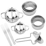 DAKFOOK 11 PCS Dumpling Maker Set, Stainless Steel Dumpling Pie Maker with Cutter Stuffing Spoon, Dumpling Mould Ravioli Maker Pastry Press Mould