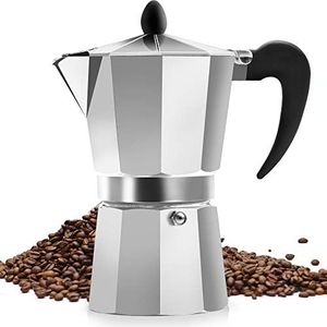 Zulay Kitchen Classic Stovetop Espresso Maker for Great Flavored Strong Espresso, Classic Italian Style 5 Espresso Cup Moka Pot, Makes Delicious Coffee, Easy to Operate & Quick Cleanup Pot