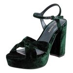 Marc Fisher Women's Deren Heeled Sandal, Dark Green Velvet 300, 4 UK