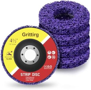 Grittirg 4-1/2" x 7/8" Strip Discs Rust & Paint Removal for Angle Grinder | 5 Pack paint stripping disc, Rust & Oxidation Remover disc for Metal, Wood, Fiberglass - Non-Damaging Surface Preparation