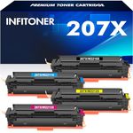 4-Pack 207X 207A Toner Cartridges Multipack Compatible for HP 207X 207A Color Laserjet Pro MFP M283fdw M255dw M282nw M283fdn M255nw W2210X W2211X W2212X W2213X - Black Cyan Yellow Magenta