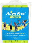 ALIEN PROS Tennis Racket Grip Tape (12 Grips) – Precut and Light Tac Feel Tennis Grip – Tennis Overgrip Grip Tape Tennis Racket – Wrap Your Racquet for High Performance (12 Grips, Neon Yellow)