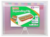 13 Part Expanding File Holds A5 Documents Multicolored Pocket Index Tabs & Card