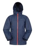 Mountain Warehouse Torrent Kids Waterproof Rain Jacket - Taped Seams Raincoat, Lightweight, Breathable, Girls & Boys Rainwear -For Autumn, Winter, Wet Weather Dark Blue Kids Size 11-12 Years