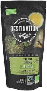 Destination - Té Verde Sencha Chino - Procedente de Cultivo Ecológico - Sabor Dulce y Finamente Picante - Efectos Diuréticos, Antioxidantes y Digestivos - 80 g