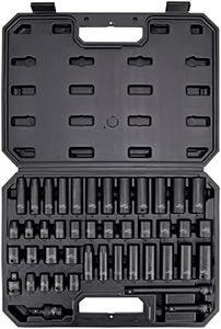 Amazon Basics 0.95CM Drive 6 Point Impact Socket Set with Carrying Case - 44-Piece