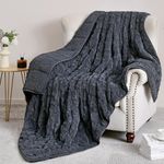 Uttermara Weighted Blanket Queen Size 20 lbs for Adults, 60" x 80" 3D Pattern Design Weighted Blanket for Sofa Bed, Heavy Blanket Great for Calming and Relax, Dark Gray
