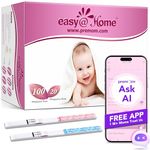 Easy@Home 100 Ovulation & 20 Pregnancy Test Strips Kit: Accurate Fertility Tests - Powered by Premom App OPK | 100 LH + 20 HCG