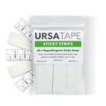 URSA Tape Sticky Strips No-Residue Clear Hollywood Fashion Tape for Women Double Sided | for Costumes, Dresses, Shoes & More | Body Tape for Delicate Skin, Double Sided Fabric Tape for Clothes 60 Pack