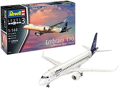 Revell 03883 1:144 Embraer 190 Lufthansa New Livery Plastic Model Kit, Multicolour (Revell 03883 3883)