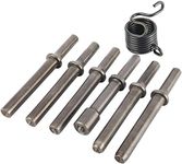 YaeCCC 7 Pcs Air Hammer Rivet Set, Heavy Duty Smoothing Pneumatic Air Rivet Hammer Chisel Bits with Spring