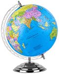 Zest 4 Toyz Educational Globe - 15 Inches Height Metal Base World Globe for Home and Office Decor - Gift Item Show Piece