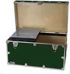 C&N Footlockers - XL Graduate Storage Trunk w/Tray - Made in the USA - STEEL Footlocker for College Dorm Room & Summer Camp - 32 x 18 x 18.5 Inches (Dark Green)