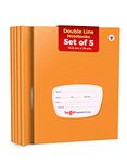 TARGET PUBLICATIONS Double Line Notebooks | 172 Ruled Pages Jumbo Size | Small Notebooks 2 Line | Hard Brown Cover | 155 cm x 19 cm Approx | Pack of 5 Books | GSM 58