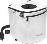 Deluxe Recycles Portable Trash Can for Boating and Camping - Durable and Collapsible with Inner Bin - Kayak, Fishing, Beach, Hiking and Camping Essentials, Boat Accessories 8 Gallon Trash Can (White)