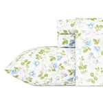 Laura Ashley Home - Sateen Collection - Sheet Set - 100% Cotton, Silky Smooth & Luminous Sheen, Wrinkle-Resistant Bedding, Queen, Spring Bloom Wildflower