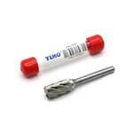 TEMO SB-5 NF Aluminum Cut Carbide Rotary Burr File, 1/2 Inch Head Cylinder End Cut, 1/4 Inch Diameter 2 Inch Long Shank