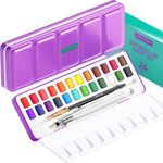 ARTISTRO Watercolor Paint Set 24 Colors, Travel Watercolor Set in Portable Box, Water Color Paint Sets for Kids, Mini Water Colors Paint Adult Set for Artists, Beginners, Amateur Hobbyists