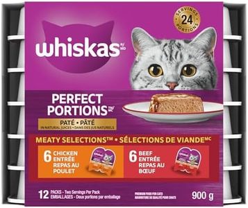 WHISKAS Perfect Portions Meaty Selections Adult Wet Cat Food Paté, 12x75g Tray