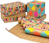 RUSPEPA Kraft Birthday Wrapping Pap