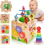 Kizfarm 8-in-1 Activity Cube Wooden