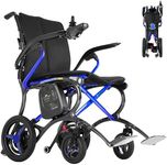 Forcemech Ultralite G20 25 lbs Chair Only Electric Wheelchair for Adults, Full Carbon Fiber, 300 lbs Capacity, Lightweight Foldable Power Wheelchair, 12.5Ah Battery, 360° Controller, Front LED, Blue