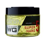 Gatsby Water Gloss - Super Hard, Wet Look Hair Gel, Shine Effect, Long Lasting Hold, Non Sticky, Easy Wash Off, Holding Level 5, 300gm