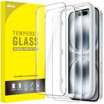 JETech Screen Protector for iPhone 16 6.1-Inch, Tempered Glass Film with Easy Installation Tool, Case-Friendly, HD Clear, 3-Pack