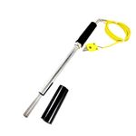 Ji Japsin Instrumentation Leaf Type K Thermocouple, Surface Measuring Sensor, 12" Long Probe, 1 Meter Cable, -50 to 1200°C Range