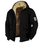 Sherpa Jacket Men Cropped Puffer Jacket Winter Jacket Rain Jacket Mens with Hood Down Jacket Men Sweater for Men Snow Jacket Men Men's Winter Coats Boys Coat Mens Lightweight Jackets（4-Black,6X-Large）