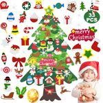 Felt Christmas Tree for Kids and Toddler, 3.28Ft DIY Felt Christmas Tree Set, Felt Xmas Christmas Tree Decorations Kits with 32pcs Detachable Ornaments, New Year Xmas Gifts for Kids