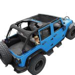 Coverspec JK Sun Shade Top Compatible with Jeep Wrangler JKU (2007-2018) - Front Mesh Sunshade for Jeep - Blocks UV, Wind, Noise - Bikini JKkini Top Roof Cover for Sport S, Sahara, Rubicon (Black)