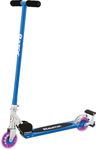 Razor S Spark Sport Kick Scooter - LED Light-Up Wheels, Full-Deck Grip Tape, Spark Bar, Lightweight Aluminum Frame, Foldable, Blue