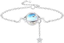 Kakonia 925 Sterling Silver Bracelet for Women Moonstone Bracelet Shiny Friendship Bracelets