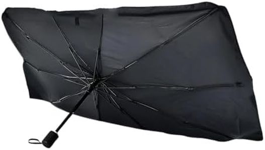 [2025 Upgrade] Nmoiss Windshield Sun Shade Umbrella - [Vinyl Coating Heat Shield] Protect Car from Sun Rays & Heat Damage Keep Cool and Protect Interior, Spring Structure Edge Medium 56" L x 31" W
