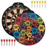 Hy-Pro Double Sided Magnetic Dart Board for Kids - Classic and Paint Splatter Designs, 12 Safe Magnetic Darts, 4 Games in 1, 18-Inch, Indoor & Outdoor Dart Game, Portable and Durable for Ages 3+