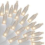 Christmas Lights, Clear Outdoor Lights, White Wire 150-count Lights 120V UL Certified Incandescent Mini String Light, Connectable for Xmas Tree Wreath Home Patio Holiday Party Garden Decorations