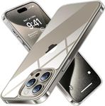 TORRAS Diamond Clear iPhone 14 Pro Case, 10FT Military Grade Drop Tested, Non-Yellowing, Shockproof Protective Hard Back Slim Thin Clear Case for iPhone 14 Pro Phone Case, 6.1 Inch, Clear