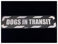 Whamhead Dogs In Transit Die Cut 29cm Reflective SILVER WHITE K9 Handler Security Patrol Car Van Stickers